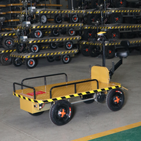 Chariot électrique à plateforme en fer OEM pour la logistique industrielle extérieure et le transport de marchandises