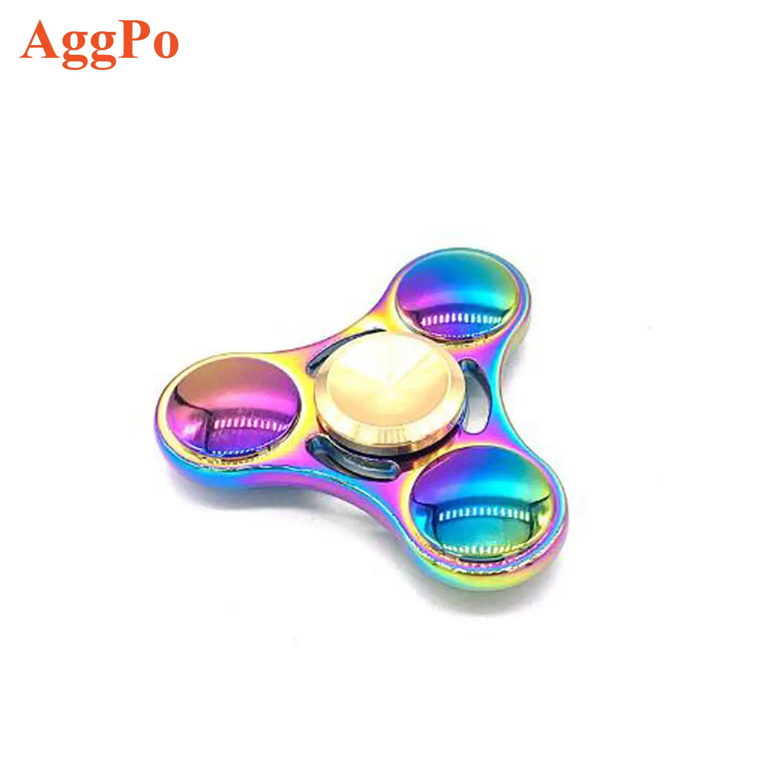 Wholesale Dazzle Color Fidget Hand Spinner Electroplating Alloy Rainbow UFO fingertip Toy For Adults Boys Girls release pressure