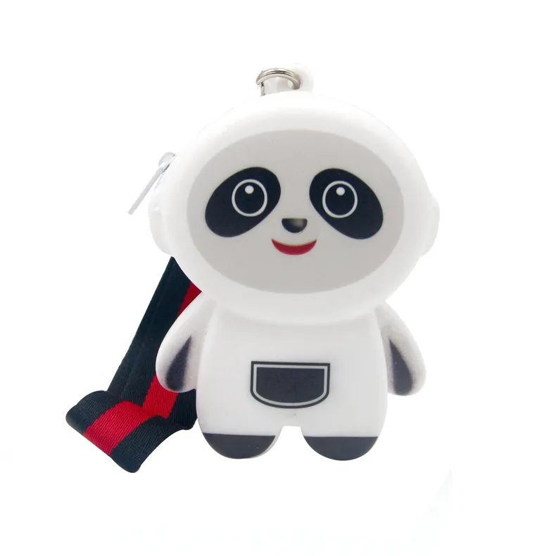 Wholesale Bpa free silicone 3D cute panda zipper coin wallet for kid waterproof cash bag cartoon silicone purse