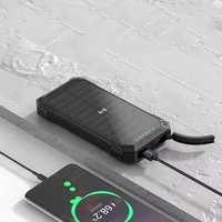 Top vente charge rapide 20000mAh double sortie USB chargeur sans fil portable de banque d'énergie solaire avec lumière torche LED