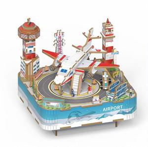 Caja de Música de Madera 3D con Forma de Avión ChaoTong, Ensamblaje con Manivela, Kit de Herramientas para Modelismo, Educación Científica y Entrenamiento - Product Image 2