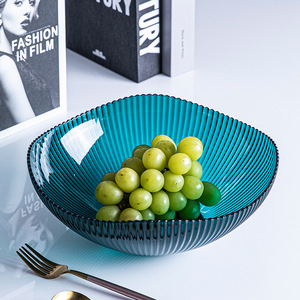 Fruit Platter Round <b>Plastic</b> Vertical Pattern 3 Color Set For Dining Table Modern Style Snack And Fruit <b>Basket</b> - Product Image 2