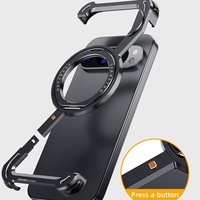 Étui de téléphone en métal sans bordure Z Case avec support rotatif à 360 degrés, compatible avec la charge sans fil pour Google Pixel 9 Pro XL