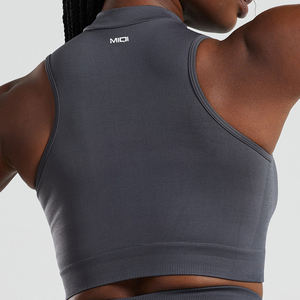 Miqi personalizado ligero cremallera Yoga deportes Top alta calidad <span class=keywords><strong>blanco</strong></span> negro alto impacto push-ups <span class=keywords><strong>Chaleco</strong></span> con cordones para ejercicio - Product Image 4