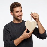 Ornements suspendus en bois en forme de cœur personnalisés, tranches de bois naturel pour arbre de Noël, fête de Noël, décoration de la maison
