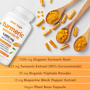 Kapsul Kunyit Organik Kurkumin dengan Ekstrak Lada Hitam Kapsul Antioksidan/Botol Bersertifikat GMP - Product Image 5