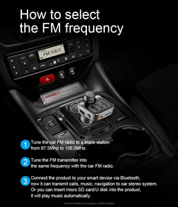 AGETUNR T15 Bluetooth transmisor de fm del coche de la tarjeta microSD/U-disco cargadores mp3 jugador auto estéreo recibir negro - Product Image 3