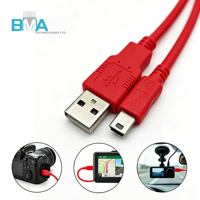 Cable USB A a Mini USB B con blindaje dorado OEM, AWM 2725 28AWG 24AWG, trenzado de aluminio, 1.5M, para adquisición de datos industrial