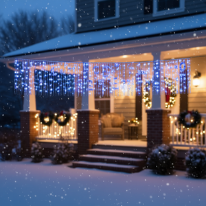 Guirlandes lumineuses bleues en forme de glaçons, 393,7 pouces, 400 LED, 8 fonctions, éclairage décoratif, Noël, utilisation en extérieur et en intérieur - Product Image 2