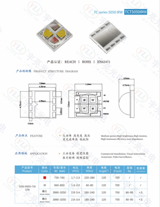 Chip LED de Alta Potencia <span class=keywords><strong>TC</strong></span> 5050 IRW con Lente 810nm 940nm SMD 12W Material Cerámico para Cultivo de Plantas Decoración Iluminación de Edificios - Product Image 4