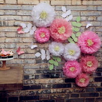 Fleurs magiques en papier de soie pour décorations murales de mariage