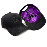 Casquettes de baseball en daim de haute qualité avec broderie 3D, strass, flamme de feu, doublure en soie, coton Gamuza, métal