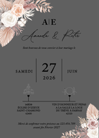Invitation de coing acrylique beige floral et papillon doré Billets de mariage à impression personnalisée