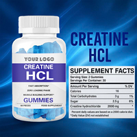 Complément de récupération musculaire : Gommes de créatine HCL avec 2 g de chlorhydrate de créatine, nutrition sportive végétalienne pour la croissance musculaire, 60 unités