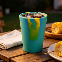 Gobelet à eau en silicone léger et portable, incassable, sans BPA, 280 ml, compatible lave-vaisselle et micro-ondes, couleur personnalisable, pour les voyages en plein air