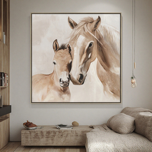 Arte Mural Personalizado, Impresión en Lienzo de un Caballo Dorado Guapo, Cuadros Modernos de Lujo para Decoración del Hogar - Product Image 2