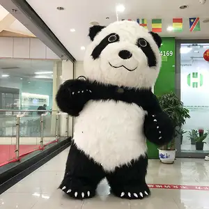 Tùy Chỉnh Phim Hoạt Hình Khổng Lồ Quảng Cáo Inflatable Đi Bộ Linh Vật Plush Panda Trang Phục
