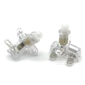 High Quality 2 Pin <strong>Plastic</strong> <strong>Push</strong> <strong>Button</strong> Switches Self-locking Transparent Color 19/24mm IP54 IK09 for Extension Socket 10A 250V - Product Image 2