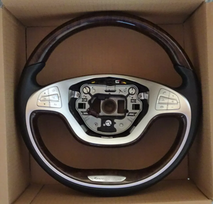 Volant de direction en cuir noir d'origine avec palettes de changement de vitesse en <span class=keywords><strong>bois</strong></span> A222 460 5503 pour MERCEDES BENZ 2014-17 S 63 600 W222 - Product Image 3