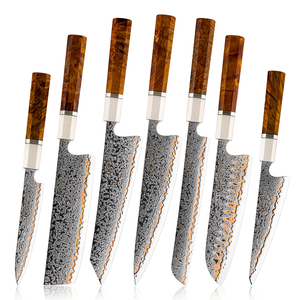 <span class=keywords><strong>Coltello</strong></span> da Cucina Giapponese Grandsharp, 55 Strati di Acciaio Damasco in Rame, Coltelli Santoku, Nakiri, <span class=keywords><strong>per</strong></span> <span class=keywords><strong>Pane</strong></span> e Multiuso, Manico in Legno Solidificato - Product Image 2