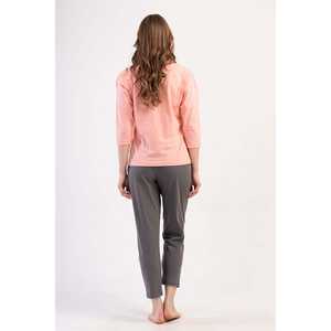 Conjunto de Pijama para Mujer, Talla XXL, Hombros Caídos, Manga 3/4, Plisado, con Bolsillos, Largo 7/8 - Product Image 1