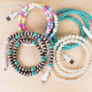 Cargador de cuentas de perlas USB tipo C de carga rápida 4 en <span class=keywords><strong>1</strong></span> de moda Rosa Blanco para computadora en venta - Product Image 3