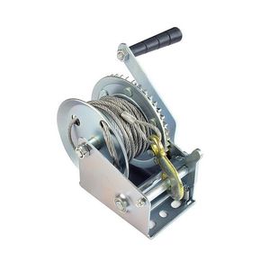 Treuil manuel robuste 1200 LBS/545 kg, treuil à <span class=keywords><strong>manivelle</strong></span> avec câble en acier, treuil auto-freinant pour remorque/bateau - Product Image 2