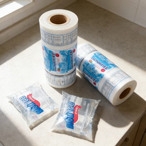 Rouleaux de film plastique transparent personnalisés compatibles avec les liquides, pour sachets d'eau, glaçons, rouleaux de film plastique pour sachet d'eau 500ml - Product Image 2