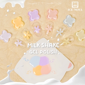 ICE <span class=keywords><strong>NOVA</strong></span> Gel Polish Milkshake Prix de Gros Usine Gel Base Caoutchouc Blanc 12 Couleurs Gel Couleur Lactée Fruitée Milkshake - Product Image 1