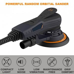 Lijadora Orbital Aleatoria Eléctrica Profesional de 6 Pulgadas (150mm) con Velocidad Variable, Sin Escobillas, Alimentación USB, para Bricolaje, con Eje Excéntrico de 2.5mm - Product Image 3