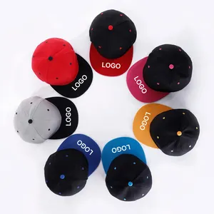 قبعة كرة سلة ذات جودة عالية متوفرة بـ 6 ألوان مختلفة سادة ومطرزة بشعار ثلاثي الأبعاد قبعات Snapback للرجال
