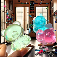 Porte-clés Squishy Ours Gommeux à Remontée Lente, Anti-stress, Jouet Sensoriel Apaisant en Mousse PU, Breloque de Sac, Pendentif, Anneau de Clés Unisexe 14