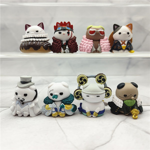 8 couleurs en un seul ensemble, figurines de 3-4 cm style anime mignon <span class=keywords><strong>Luffy</strong></span> et ses amis avec base pour décoration de voiture ou de gâteau - Product Image 2