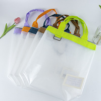 Sac de rangement en maille EVA A4, grande capacité, organisateur de documents translucide avec fermeture éclair, poche pour cartes, longue poignée, pratique à transporter
