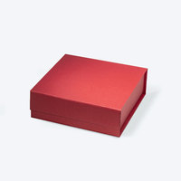 Boîte cadeau magnétique vide rouge personnalisée en gros pour pot de bougie Emballage de luxe avec ruban