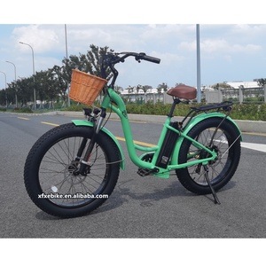 Vélo Électrique Rétro d'<span class=keywords><strong>Été</strong></span> à <span class=keywords><strong>Pneus</strong></span> Larges 26 Pouces, Batterie Lithium 15AH 48V, 7 Vitesses, Vélo de Plage Électrique pour Femmes - Product Image 3