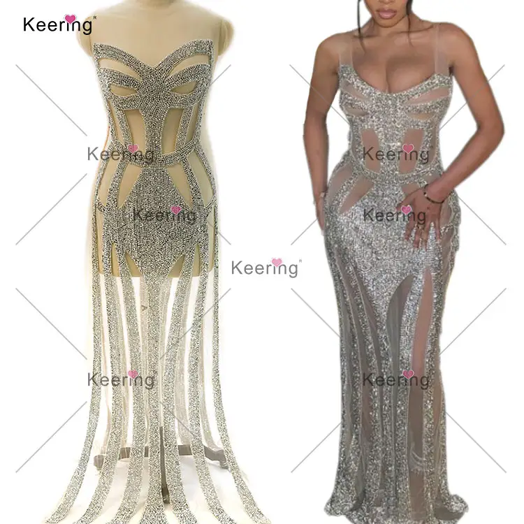 WDP-430-1Keering High Quality Elegant Birthday Full Body Chest Rhinestone Applique Charming Bead Bodice Bridal Dress Patch Panel