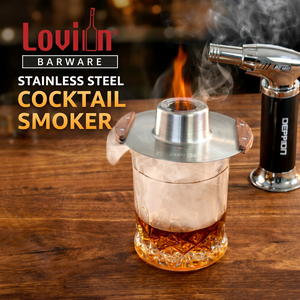 Lovin Disposable Eco-Friendly Stainless Steel Cocktail Smoker with Wood Handles Durable <b>Bar</b> <b>Tool</b> for Whiskey Red Wine Cocktails - Product Image 1