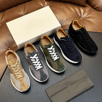 Baskets Homme Rétro en Daim Patchwork, Tige Mixte, à Lacets, Chaussures de Sport Décontractées, Légères et Épaisses, Style Italien, Luxe Original