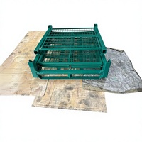 Cage de stockage en treillis métallique pliable en acier, empilable et personnalisable, compatible avec les chariots élévateurs, capacité de 1000 kg