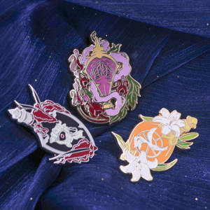 定制压铸金属硬搪瓷别针卡通动漫翻领别针软定制硬搪瓷别针丝网印刷 - Product Image 4