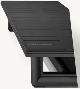 Table basse carrée personnalisable <span class=keywords><strong>de</strong></span> 68 pouces en aluminium noir bon marché table à thé rectangulaire en métal coulé pour l'extérieur - Product Image 2