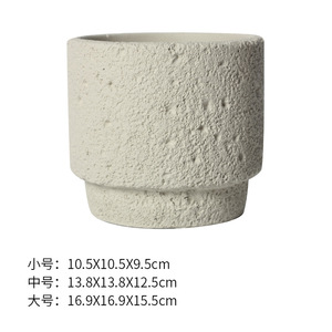 Maceta de cemento de estilo nórdico, cerámica mate, moda, personalidad artística simple, interior, rábano verde, bonsái suculento <span class=keywords><strong>con</strong></span> agujeros - Product Image 6