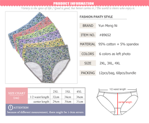 Nouveau style culotte grande taille bon marché belle culotte grande taille <span class=keywords><strong>à</strong></span> impression florale pour femme - Product Image 2