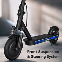 Trottinette électrique pliable à moteur 350W, suspension avant, frein à disque électronique double, idéale pour les trajets quotidiens en ville pour adultes - Vente Flash