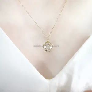 Luxus Anhänger Halsketten 18 Karat Au750 Solid Gold Tanzen Diamant Halskette Schmuck 18 Karat Gelbgold Halskette für Frauen Hochzeits geschenk