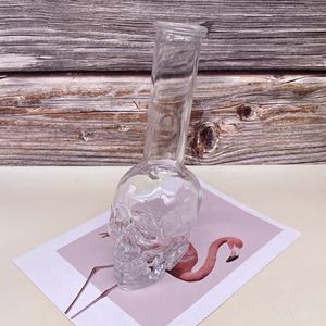 Contenant à boisson en verre vide de 500 ml, super transparent, avec motif tête de mort, tube en verre à long col, large ouverture, vente en gros - Product Image 4