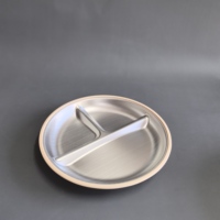 Assiette Bébé Personnalisable en Gros, Durable, Sans BPA, Antidérapante, Qualité Alimentaire, Portable, Étanche, Réutilisable, Compartimentée, en Acier Inoxydable 304