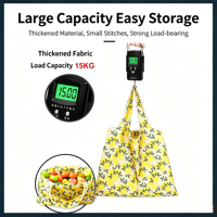 Sac de courses pliable en polyester écologique, grande capacité avec poche intérieure dissimulée, motif personnalisé, sac de courses pour supermarché