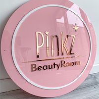 Enseigne personnalisée avec logo d'entreprise, enseigne en acrylique 3D, enseigne ronde pour entreprise, enseigne murale, enseigne de salon, enseigne de réception, enseigne de logo de bureau